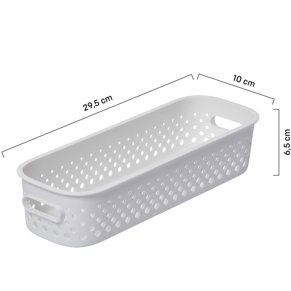 SmartStore Essence White Slim Organiser Storage Basket 1.3L 3 Pack Image 9
