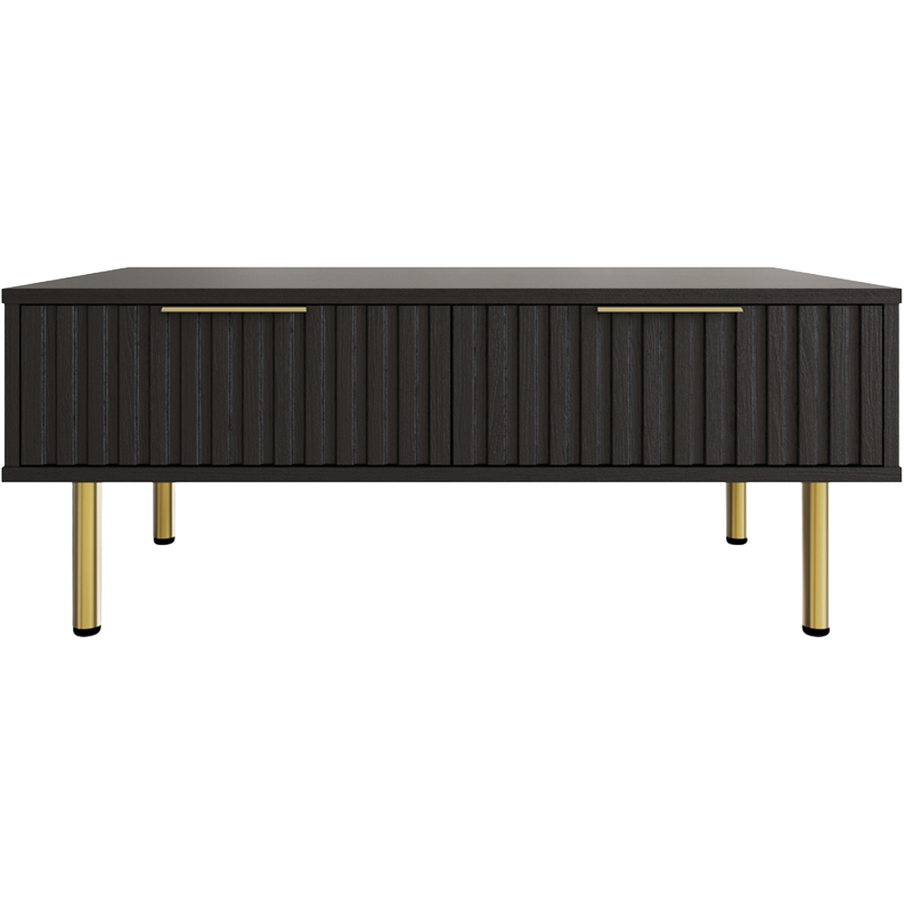 GFW Nervata 2 Drawer Black Coffee Table Image 4
