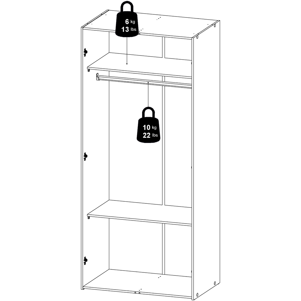 Florence Space 2 Door White Wardrobe Image 9