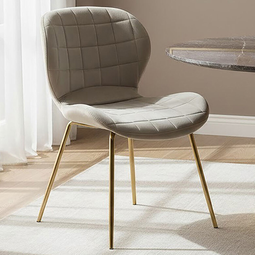 Premier Housewares Warton Mink Velvet Dining Chair Image 1