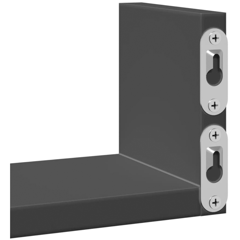vidaXL Black Wall Shelf Set of 3 Image 7