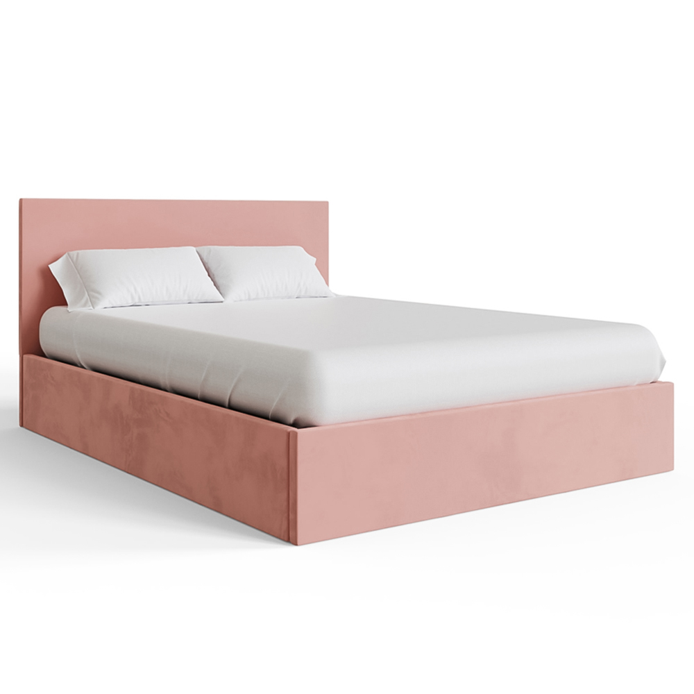 GFW Double Blush Pink Velvet End Lift Ottoman Bed Image 3
