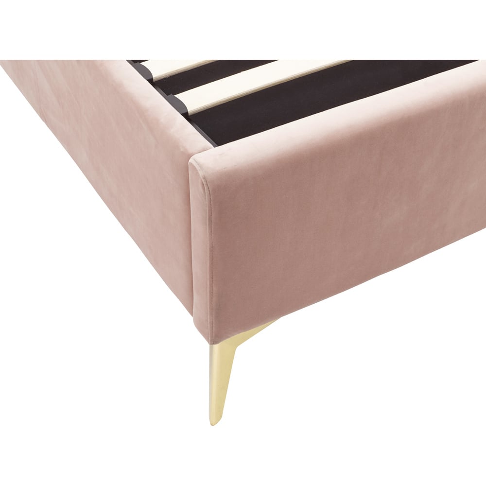 GFW Pettine Double Blush Pink End Lift Ottoman Bed Image 8