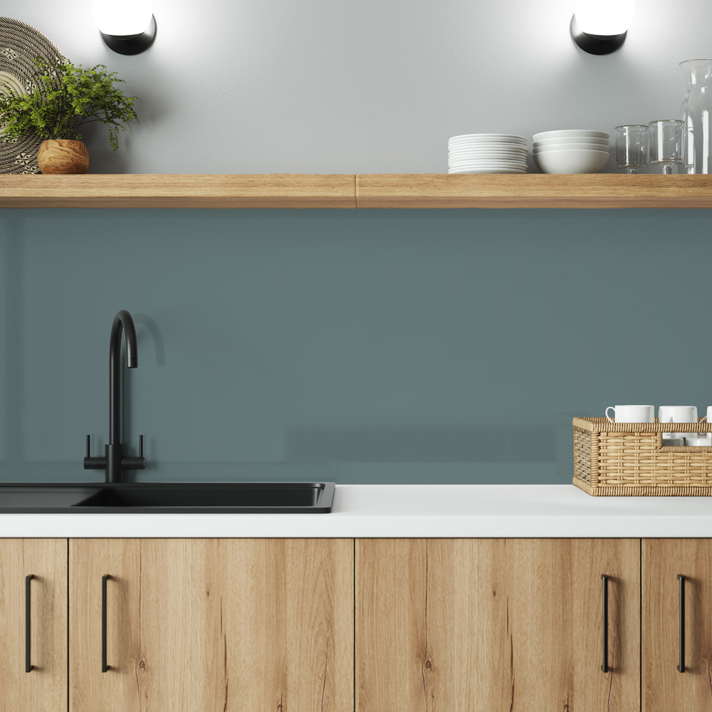 Alloy Glacier White and Neptune Blue Kitchen Hob Splashback 600 x 800 x 4mm Image 6