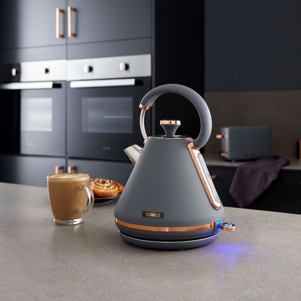 Tower Cavaletto EEJB227 Grey and Rose Gold 4 Slice Toaster and 1.7L Kettle Set Image 8