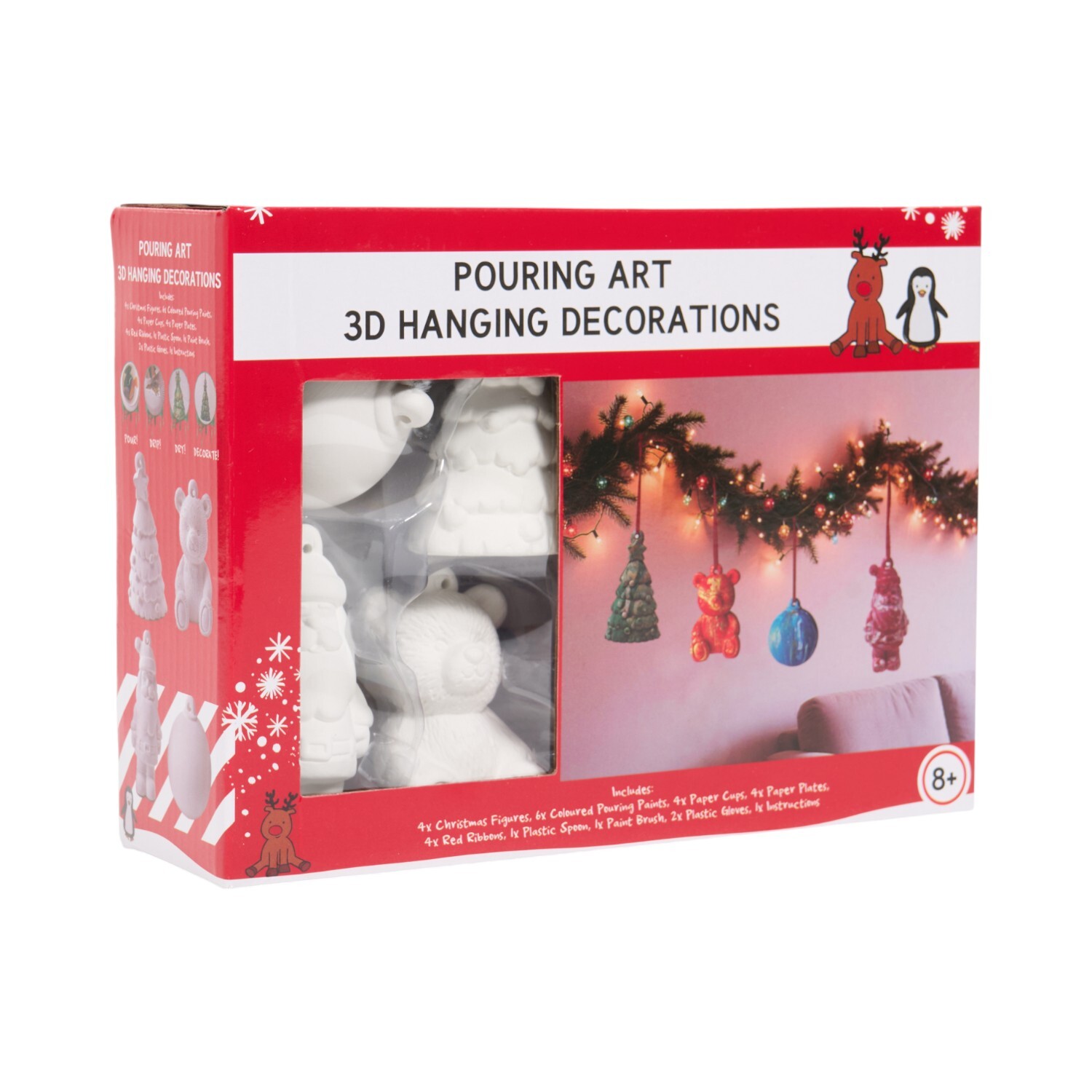 Pouring Art 3D Hanging Decorations Kit White Image 2