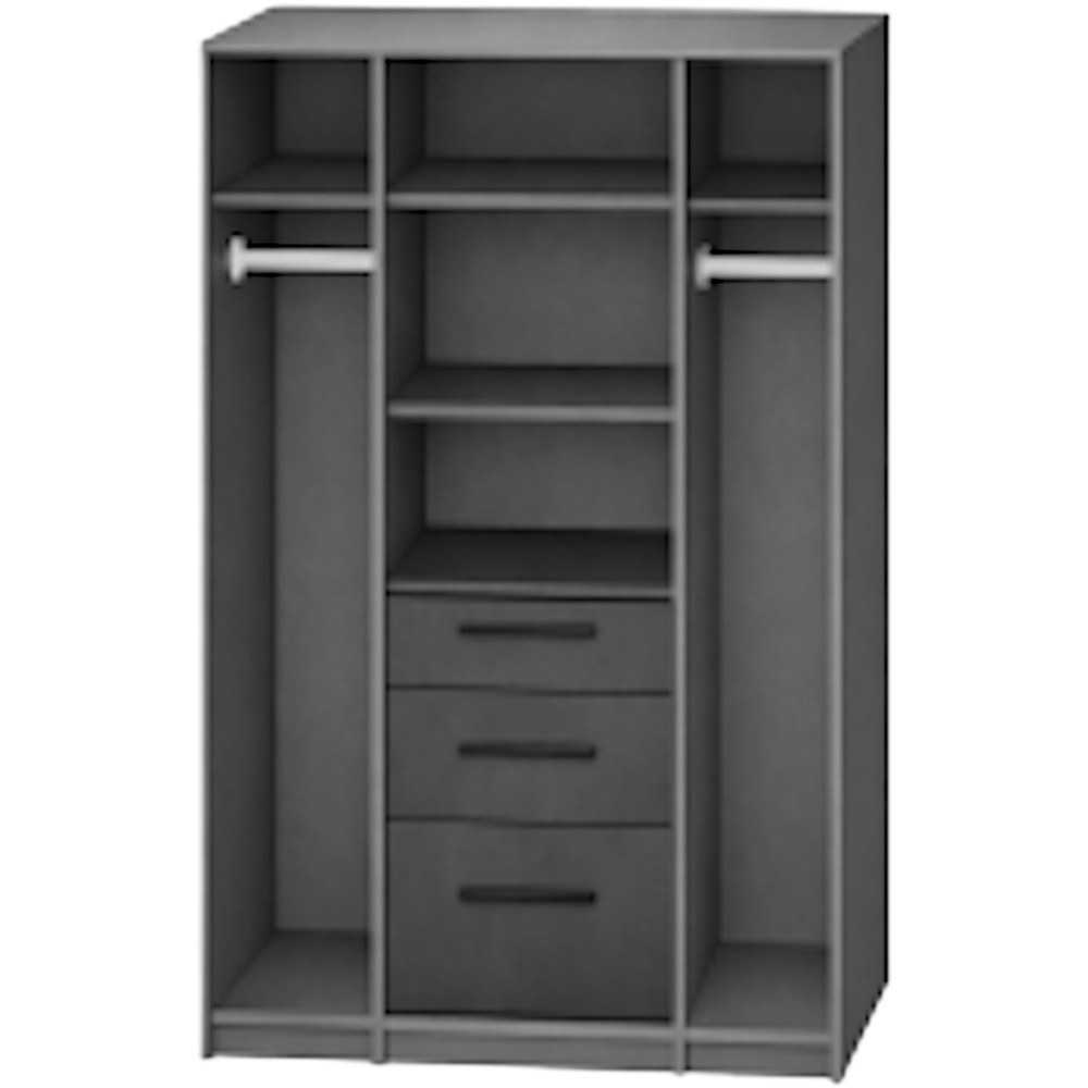TJ'S Duo 4 Door 3 Drawer White Wardrobe with Mirror Image 3