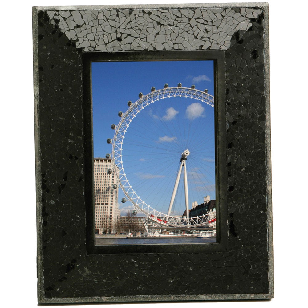 Premier Housewares 2300658 Black Glass Photo Frame 5 x 7inch Image 2