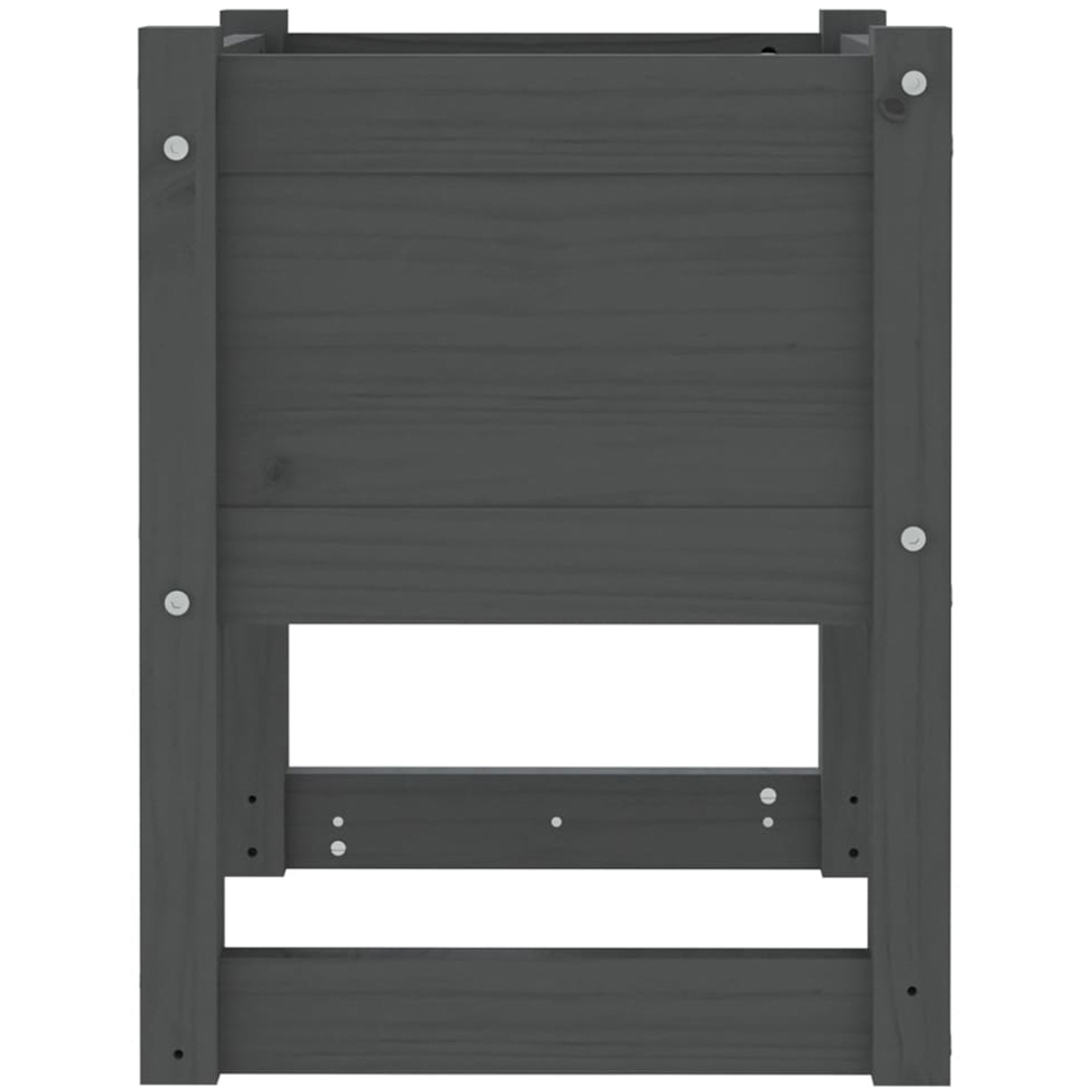 vidaXL Grey Solid Pine Wood Garden Planter 52.5 x 40 x 40cm Image 4