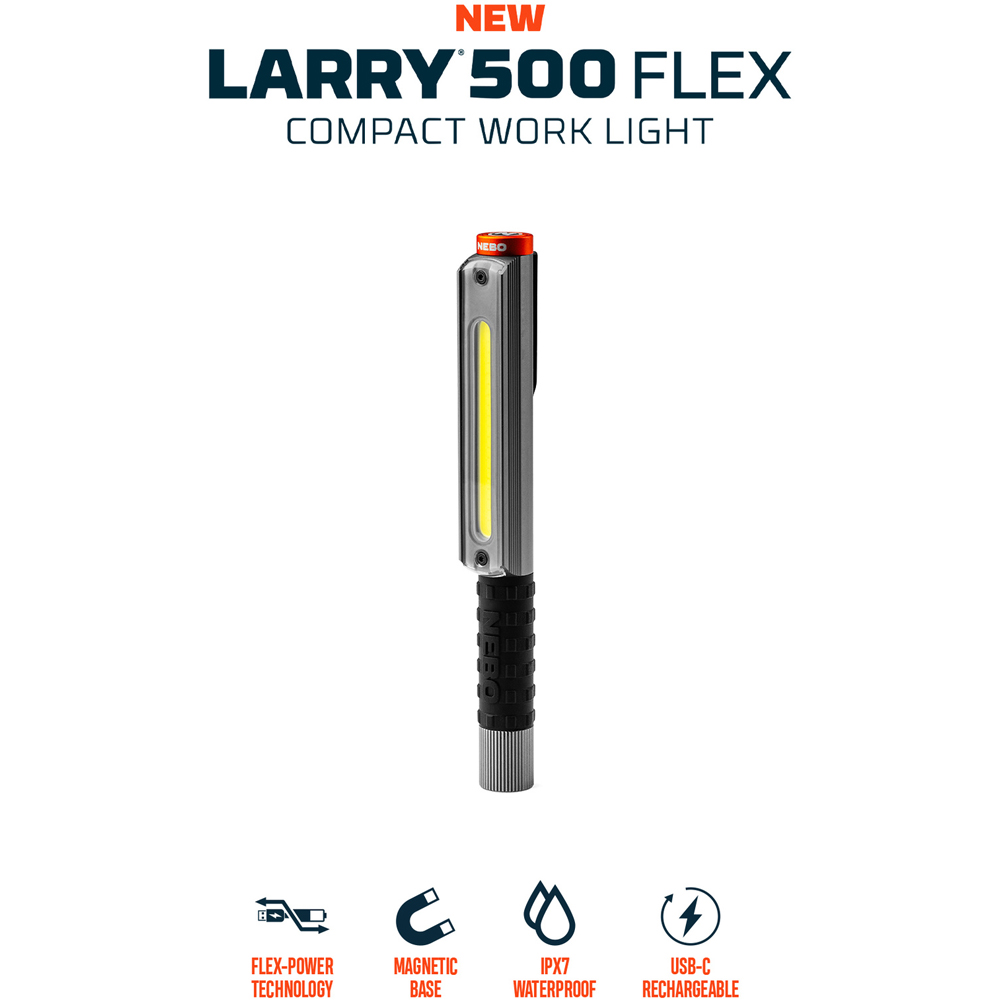 Nebo Lil Larry 500 Flex 500 Lumens Rechargeable COB Pocket Work Light Image 4