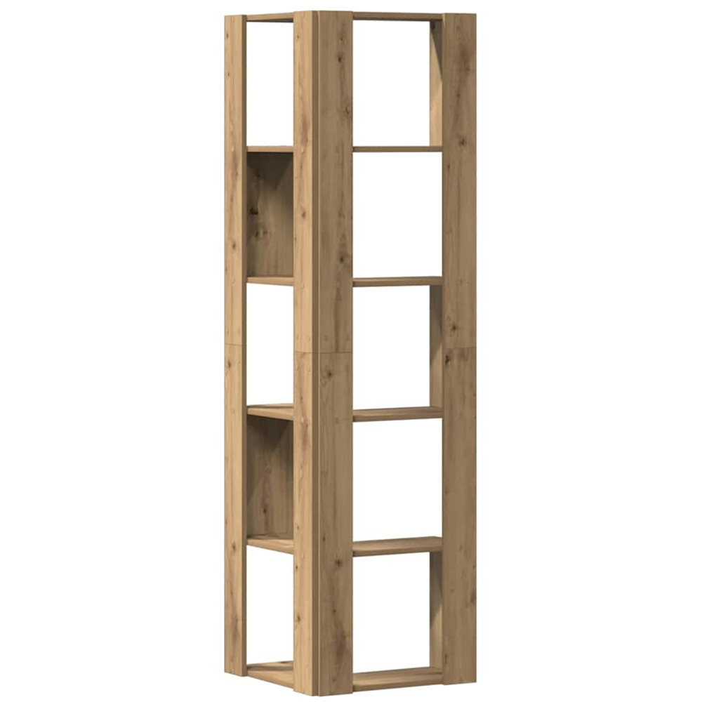 vidaXL 10 Shelf Artisan Oak Corner Bookcase Image 5