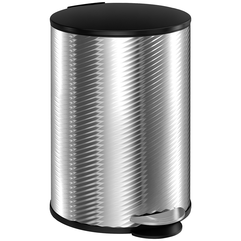 HOMCOM Silver Stainless Steel Soft Close Pedal Bin 20L Image 1