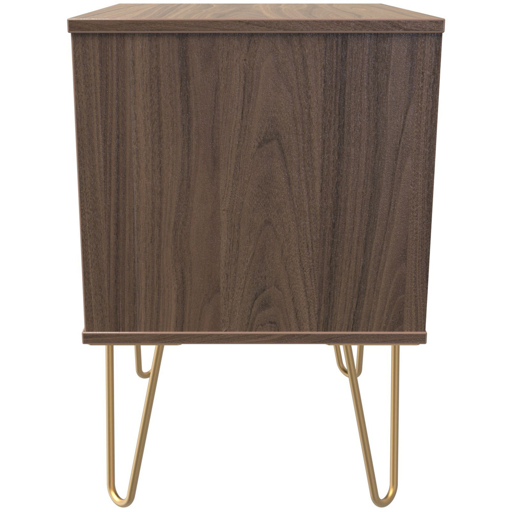Crowndale Hong Kong 2 Drawer Carini Walnut Compact Bedside Cabinet Ready Assembled Image 6