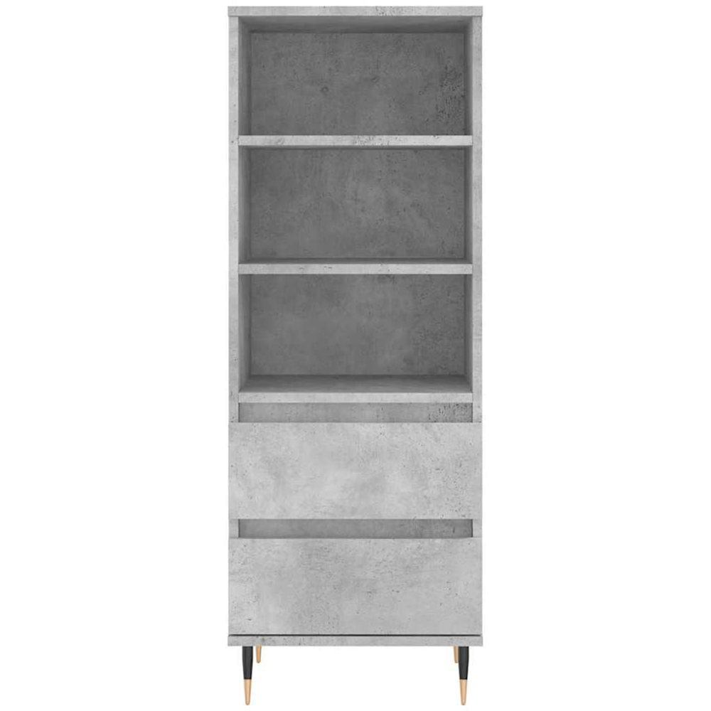 vidaXL 2 Drawer 3 Shelf Concrete Grey Wooden Highboard Image 5
