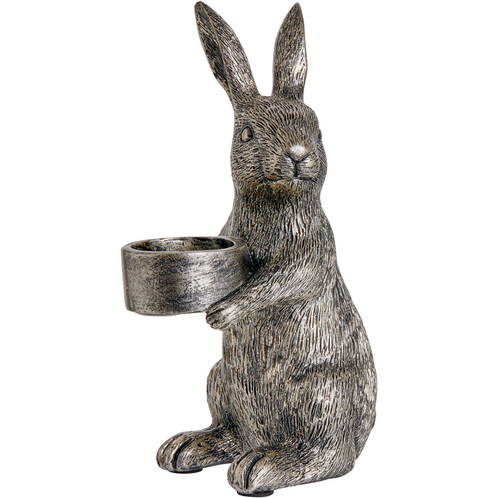 Wilko Resin Rabbit Tealight Holder Image 2