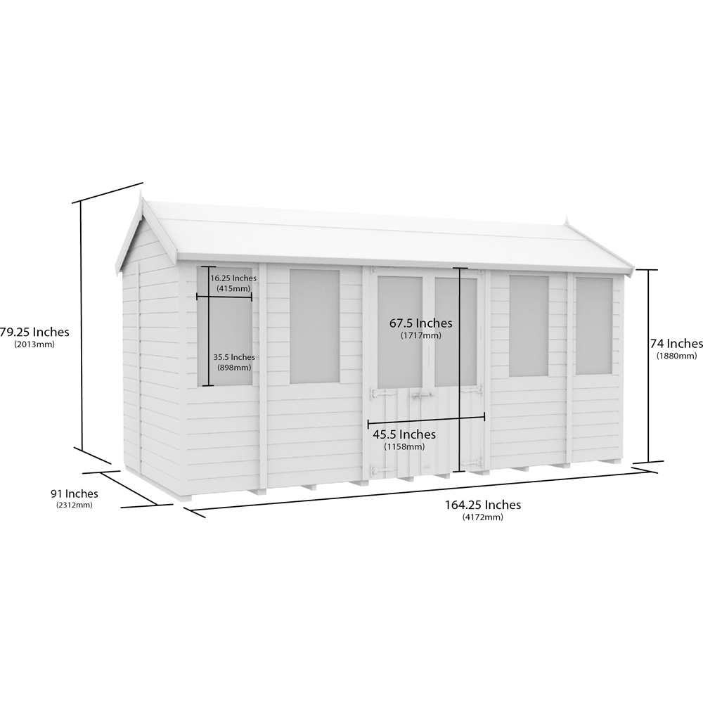 DIY Sheds 14 x 8ft Tongue and Groove Timber Apex Summer Garden Shed Image 9