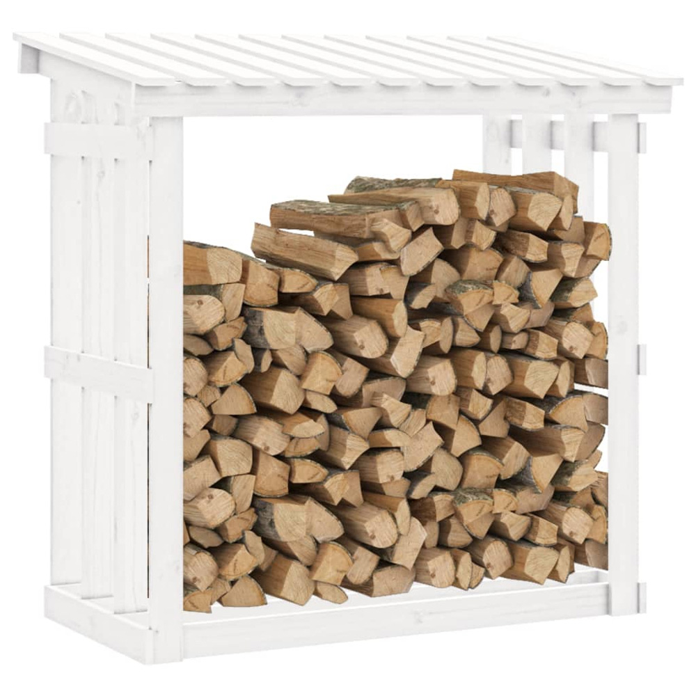 vidaXL Black Pine Wood Firewood Log Holder 109 x 108 x 64.5cm Image 3