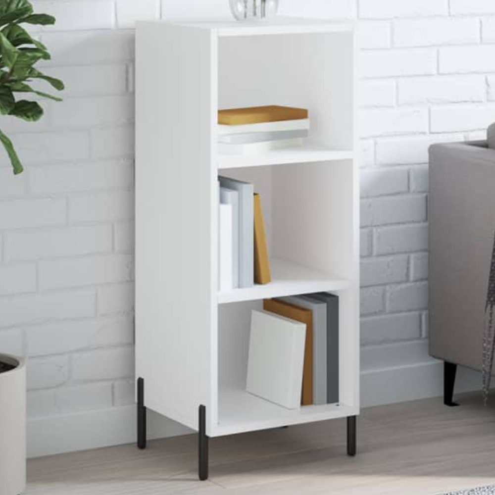 vidaXL 3 Shelf White Sideboard Image 1