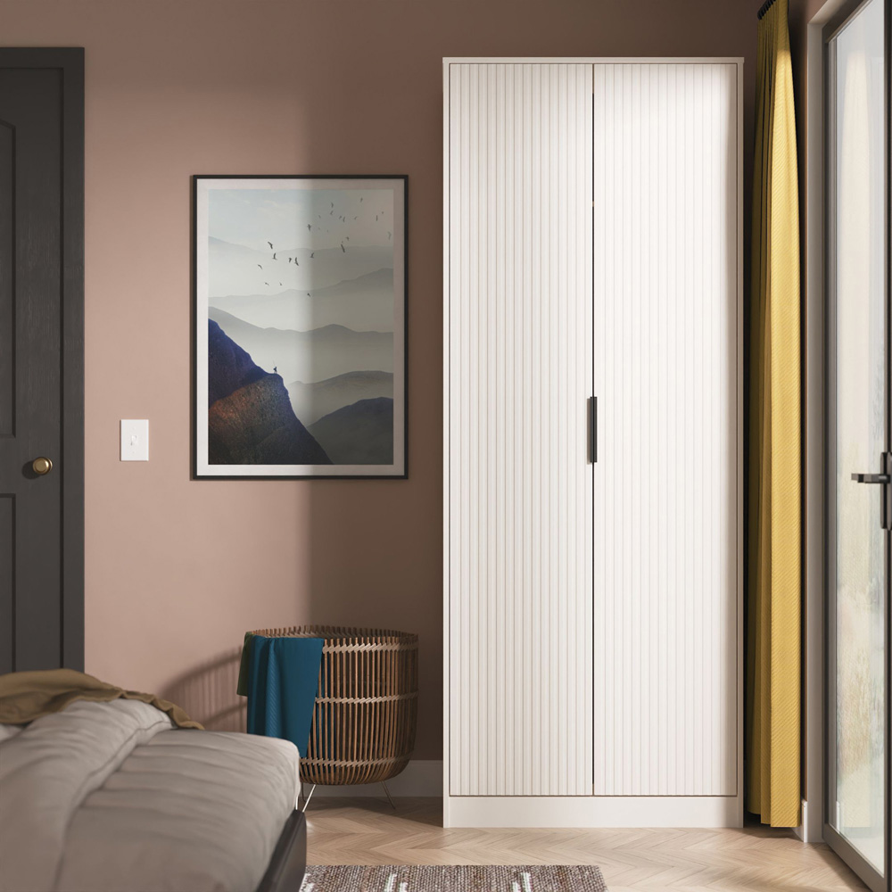 Crowndale Fluted 2 Door Kashmir Matt Tall Wardrobe Ready Assembled Image 7