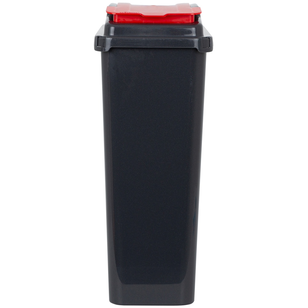 Wham 3 Piece 25L Plastic Recycle Bin Graphite/Asst Red/Blue/Yellow Lids Image 4