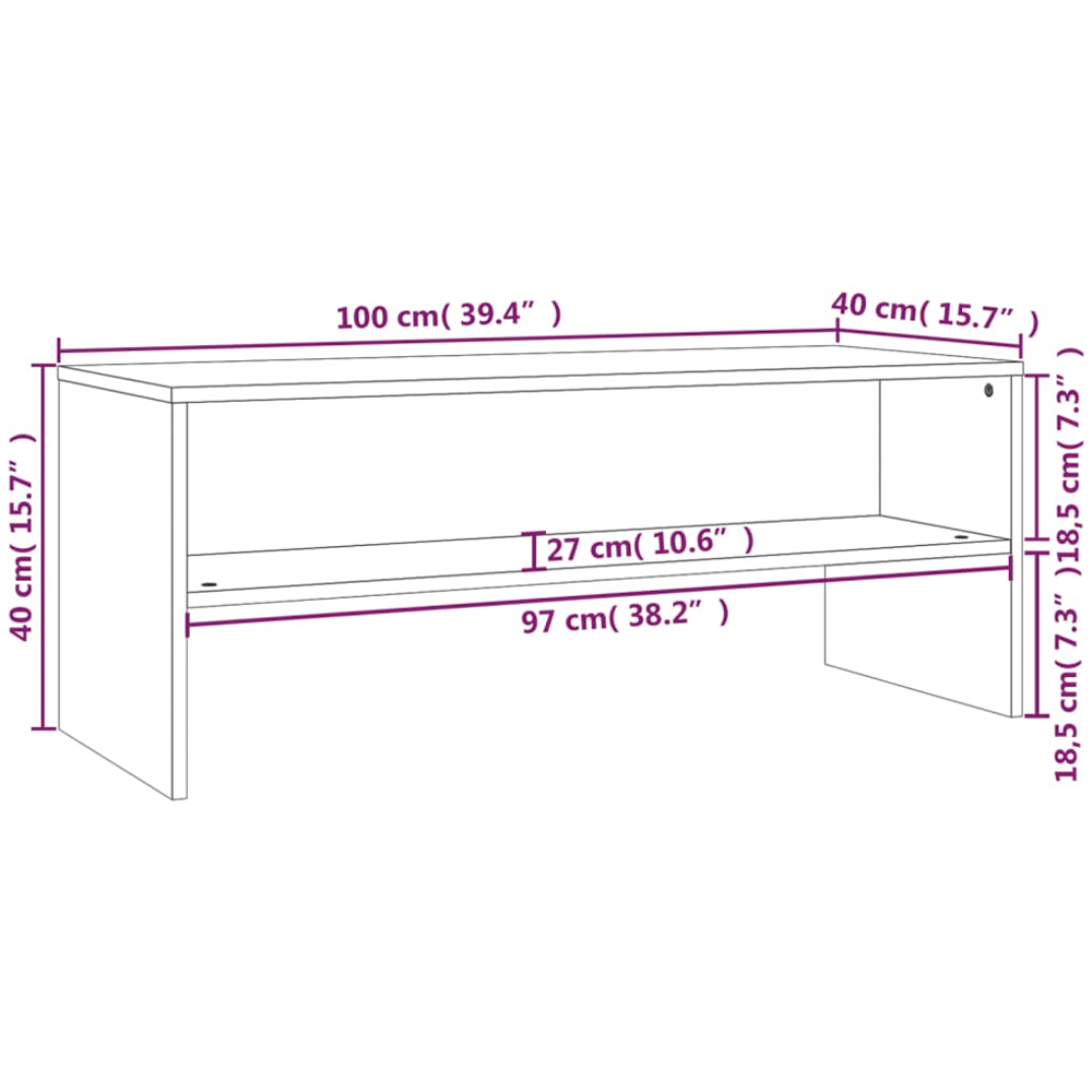vidaXL Single Shelf Grey Sonoma TV Cabinet Image 7