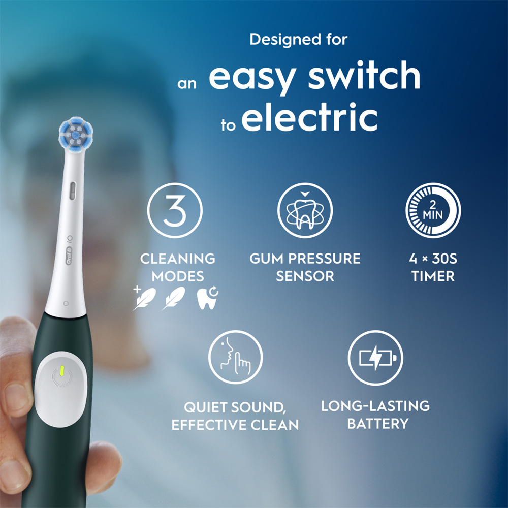 Oral-B iO2 Series Forest Green Rechargeable Electric Toothbrush with Travel Case Image 6