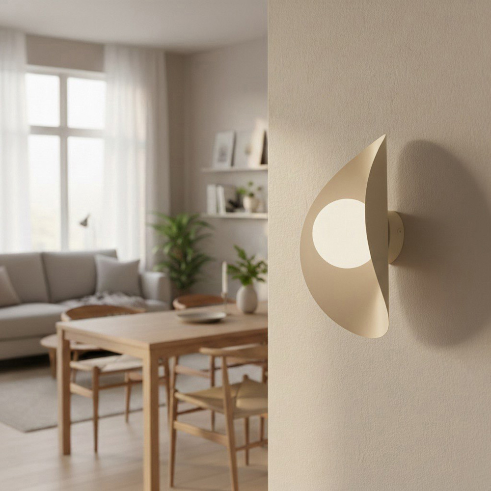 Emibig Fiero White Shade Mocha Wall Lamp Image 2