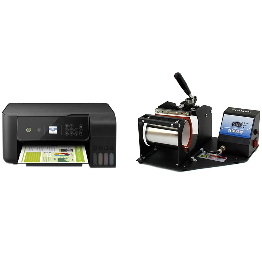 PixMax Mug Heat Press with Different Elements and Printer Image 1