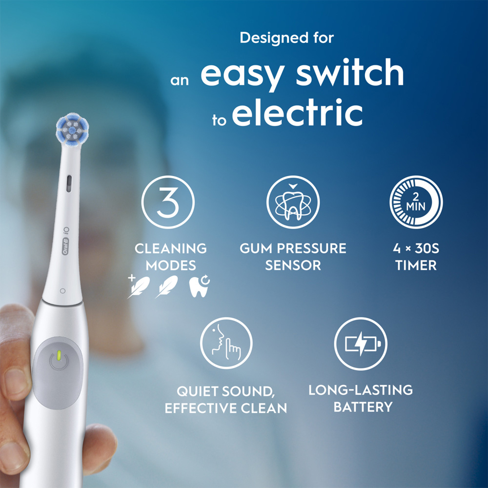 Oral-B iO2 Series Simple White Rechargeable Electric Toothbrush with Travel Case Image 6
