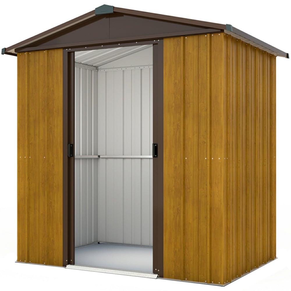 Yardmaster 6.8 x 4.6ft Woodview Metal Apex Storage Shed with Floor Support Kit Image 1