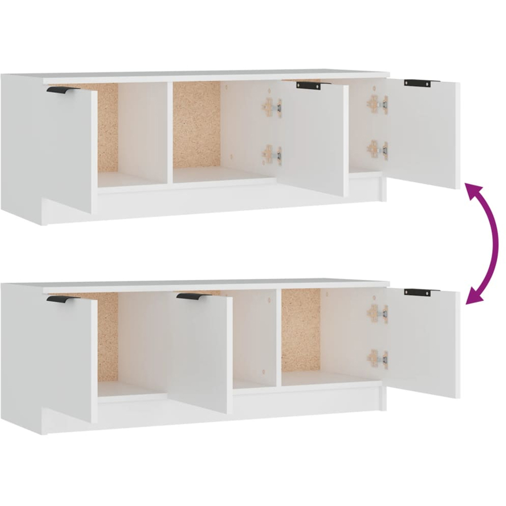 vidaXL 3 Door White TV Cabinet Image 7