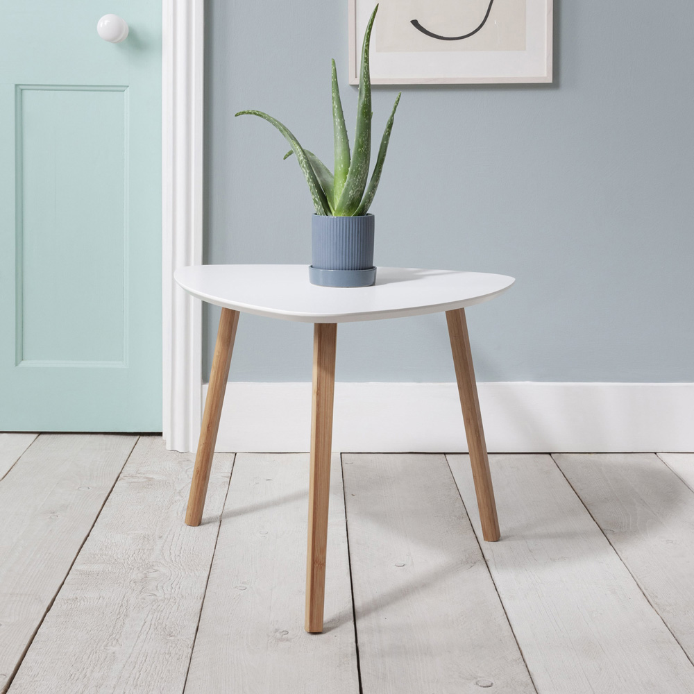 Noa and Nani Malme White and Natural Pine Large Side Table Image 7
