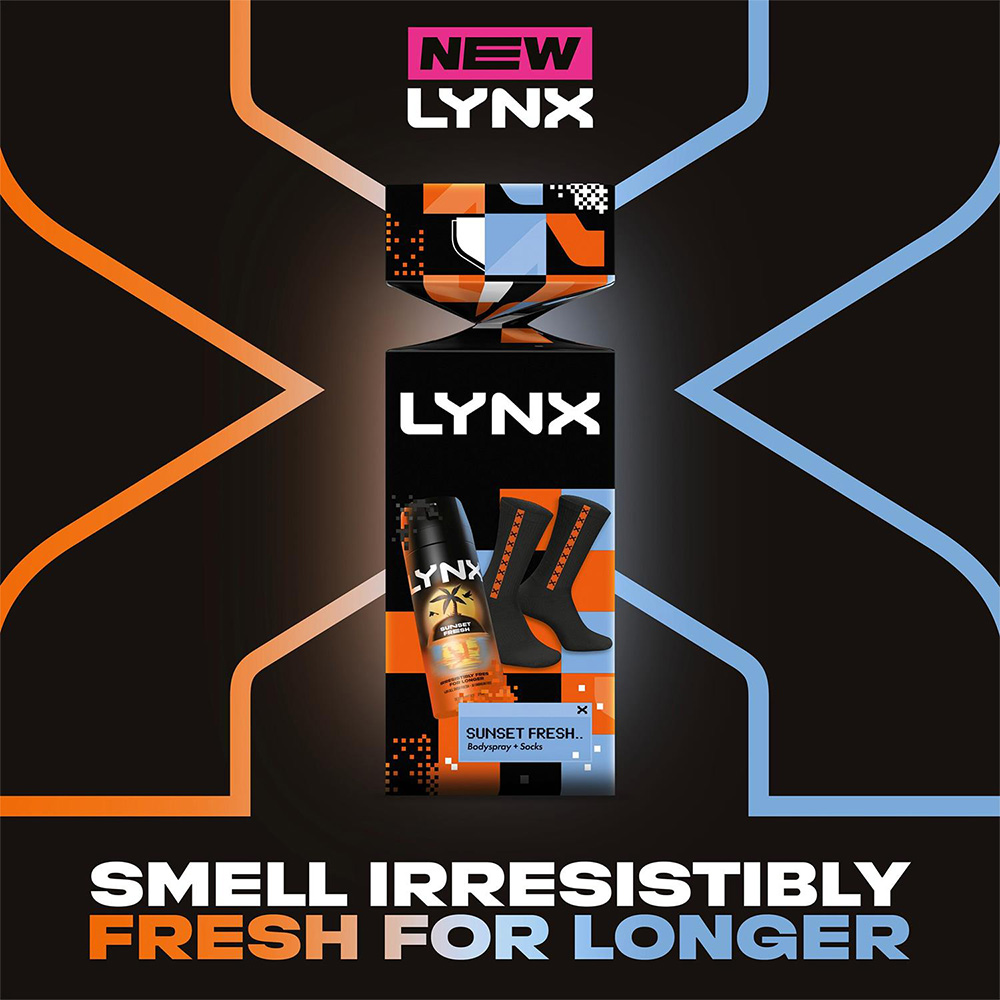 Lynx Sunset Fresh Body Spray and Socks Cracker Gift Set 3 Pack Image 4
