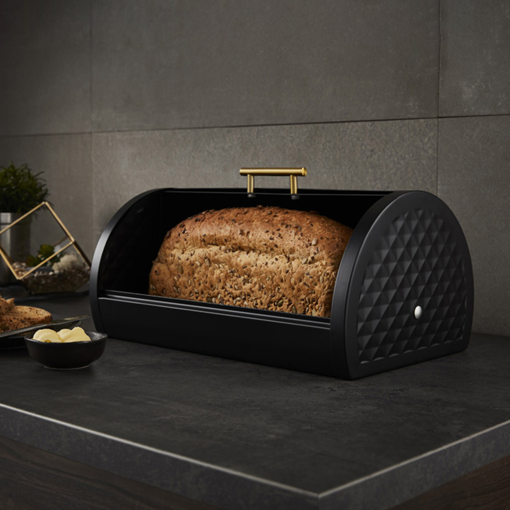 Swan Gatsby Black Diamond Pattern Bread Bin Wilko