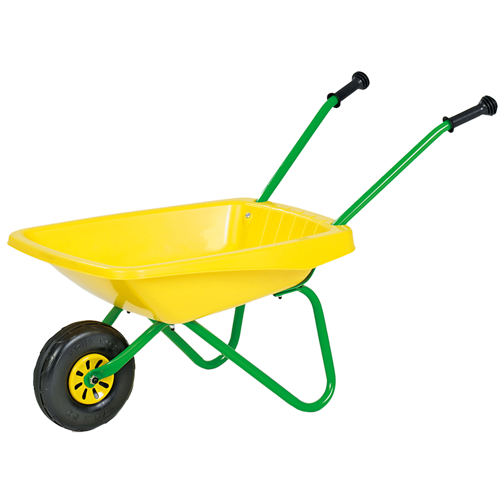 Robbie Toys Yellow and Green Kid’s Metal and Plastic Wheelbarrow Image 1