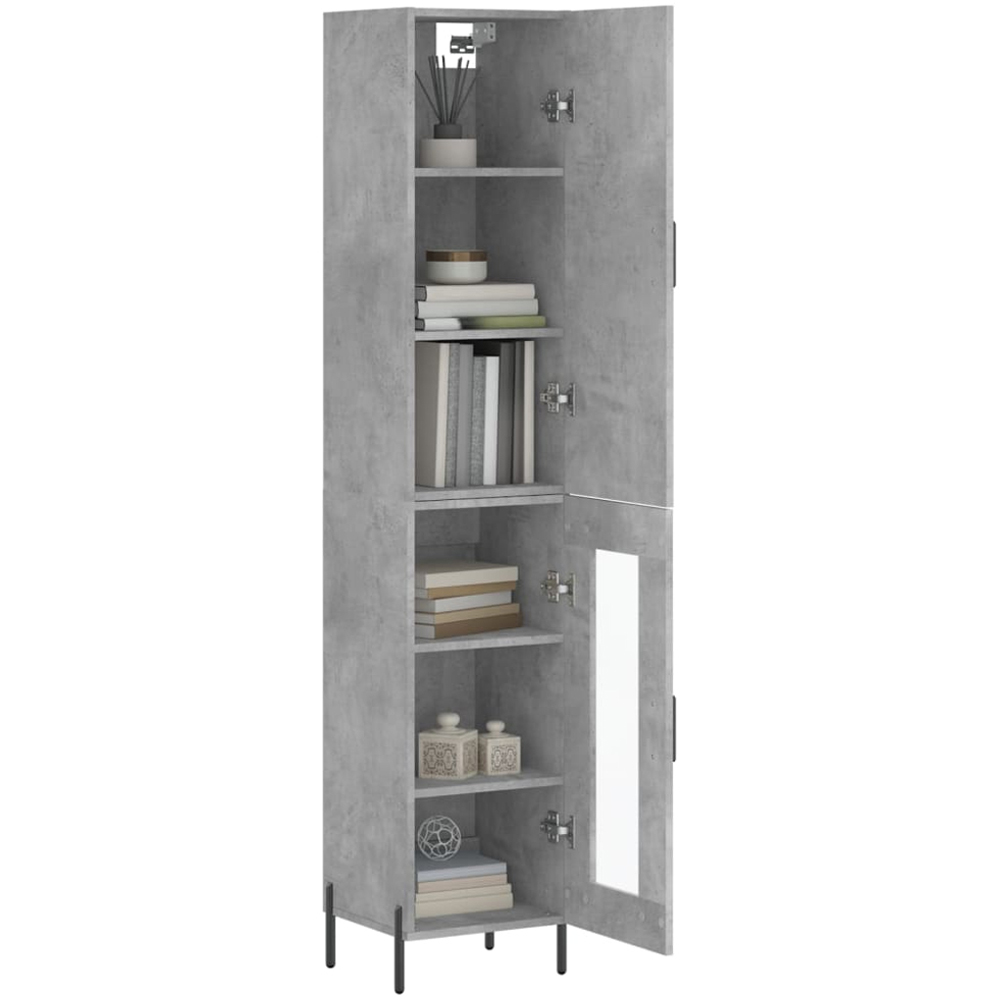 vidaXL 2 Door Concrete Grey Highboard Image 3