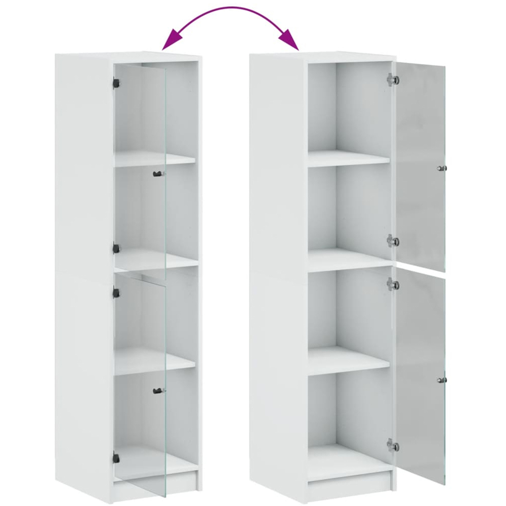 vidaXL 2 Glass Door White Highboard Image 9
