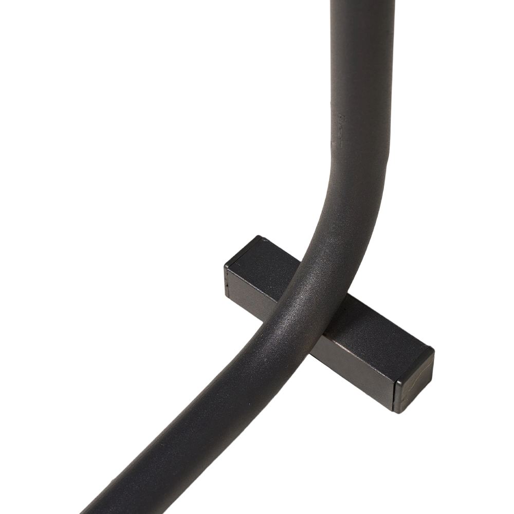 Living and Home Black and Dark Walnut C-Shape Side Table Image 6