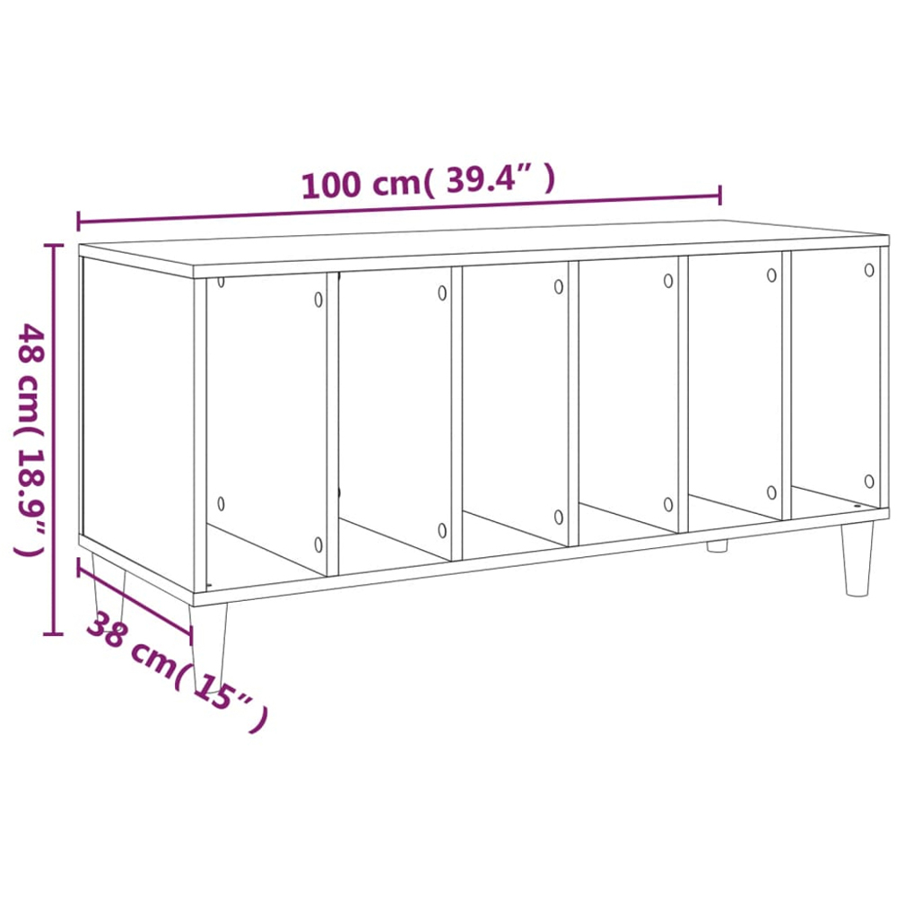 vidaXL 6 Shelf White Record Cabinet Image 8