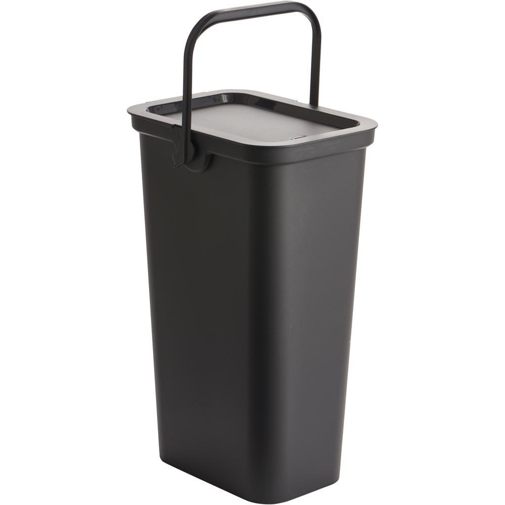 Moda Black Recycling Bin With Handle 40L Wilko