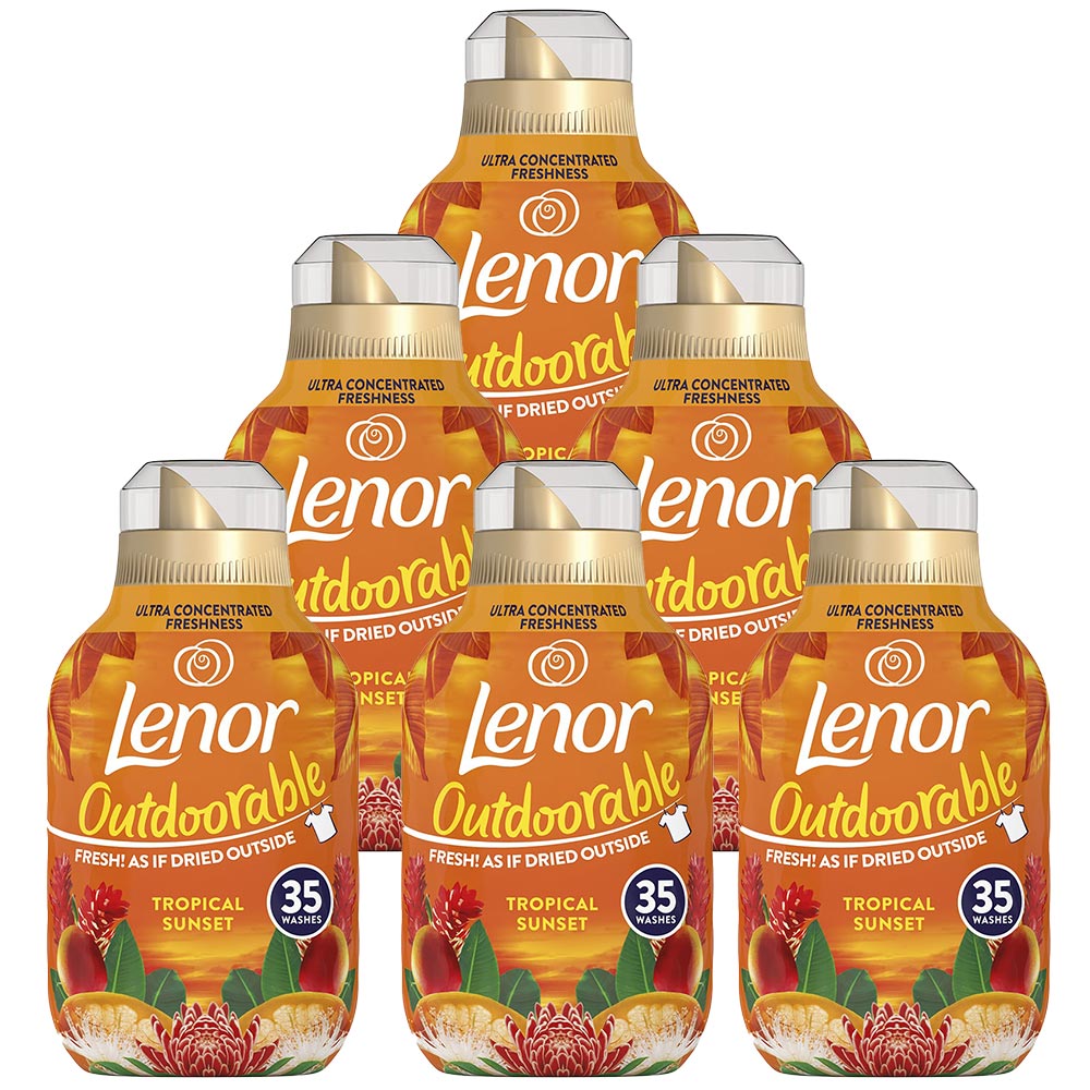 Lenor Outdoor Fabric Conditioner Tropical Sunset 35 Washes Case of 6 x 490ml Image 1