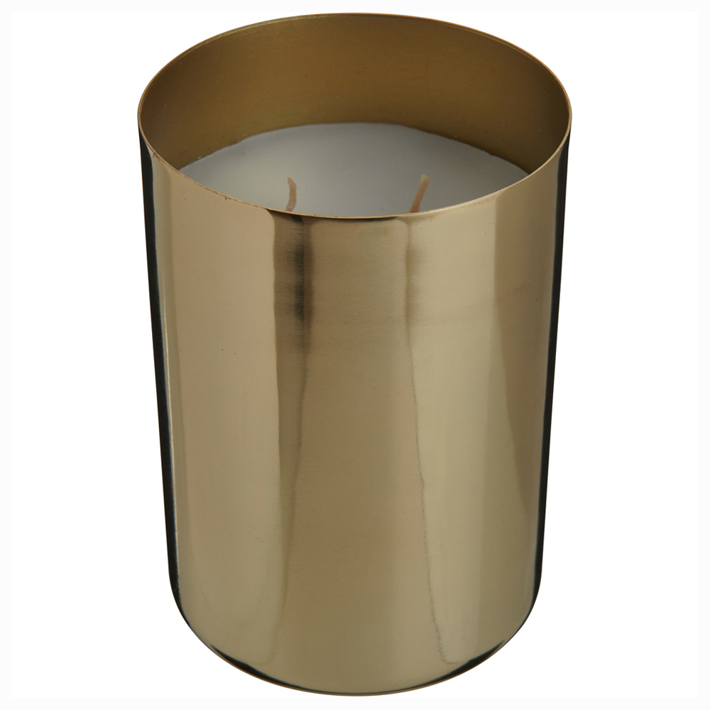 Wilko Gold Metal 2 Wick Candle Image 1