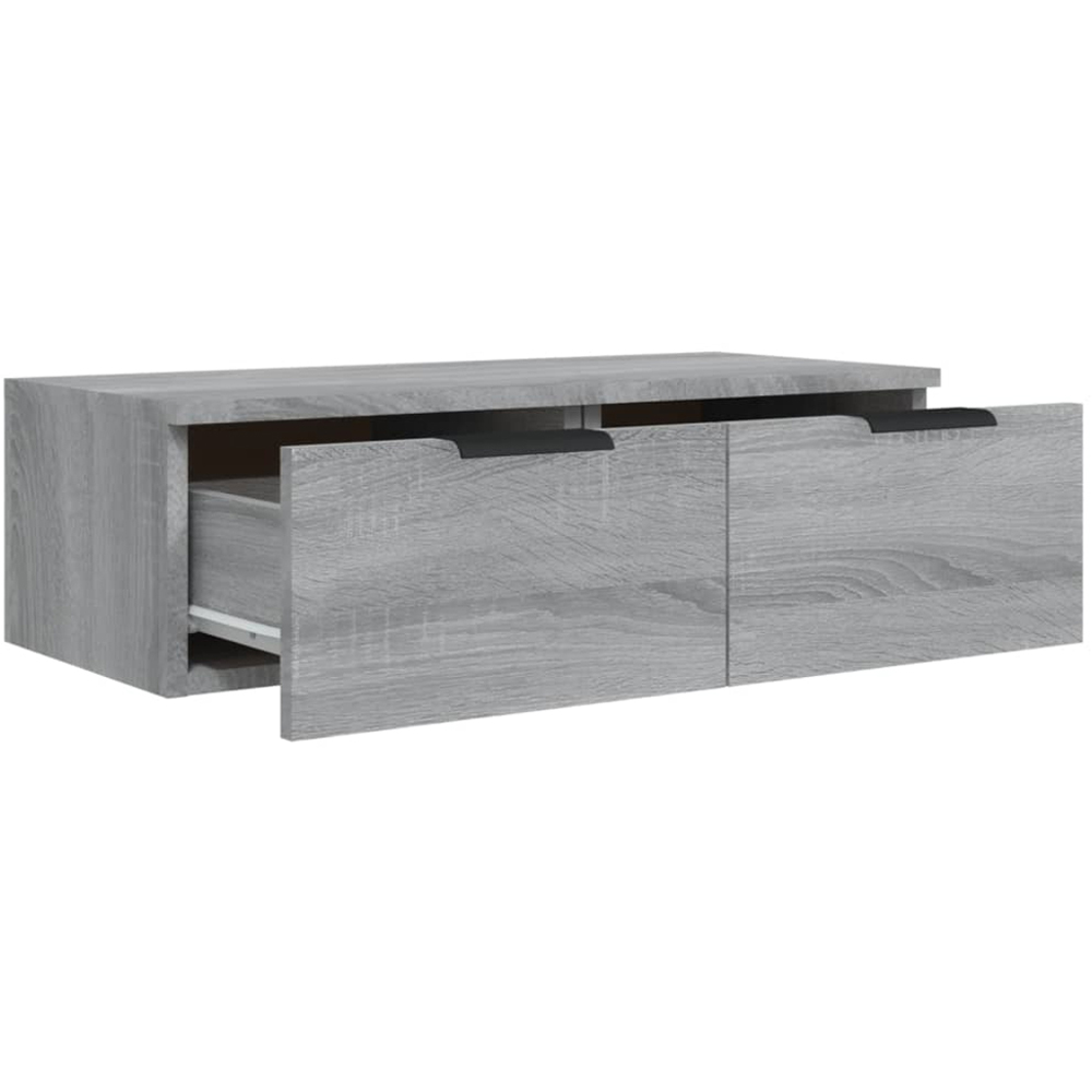 vidaXL 2 Drawer Grey Sonoma Wooden Wall Cabinet Image 6