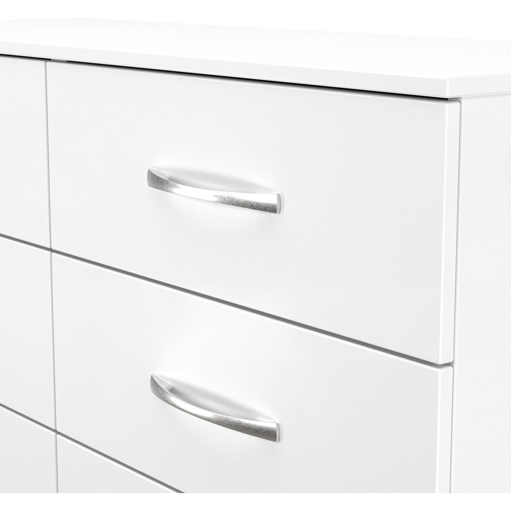 Crowndale Avon 6 Drawer Matt White Wide Chest of Drawers Ready Assembled Image 5