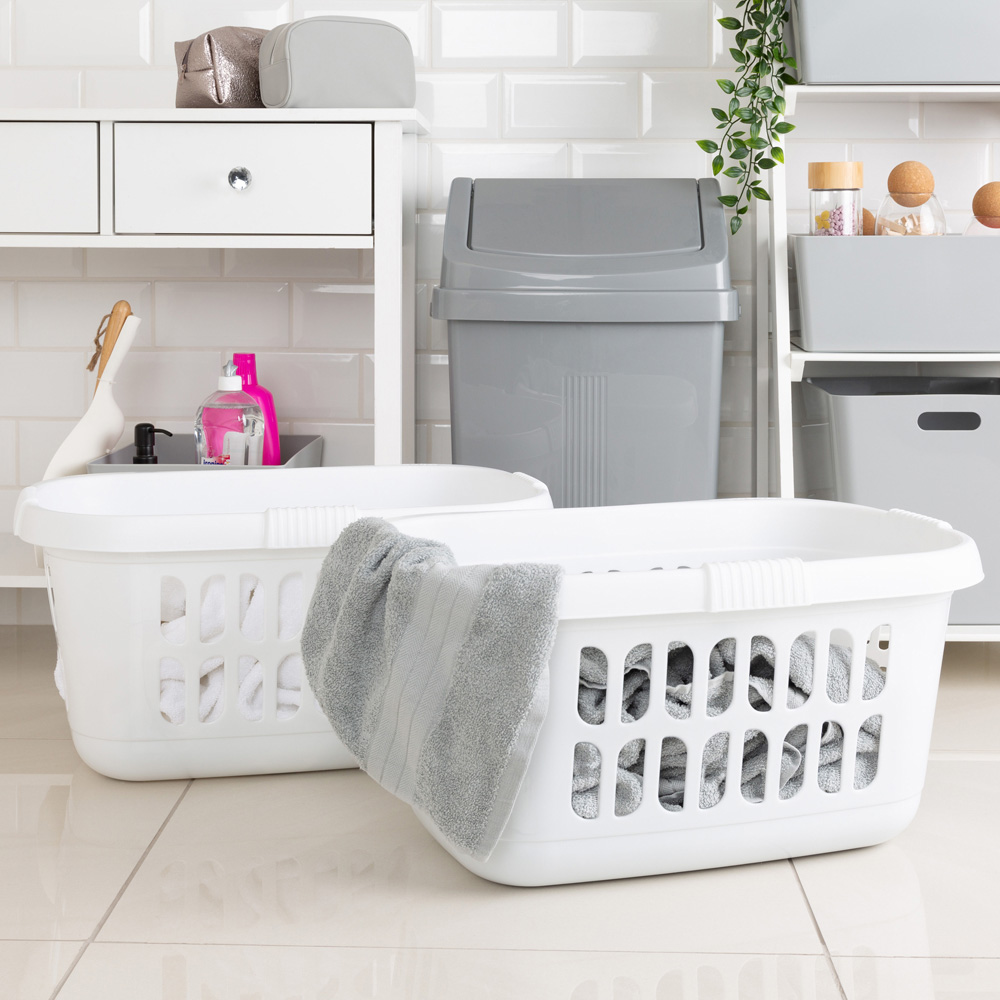 Wham Casa White Hipster Laundry Basket 2 Pack Image 2