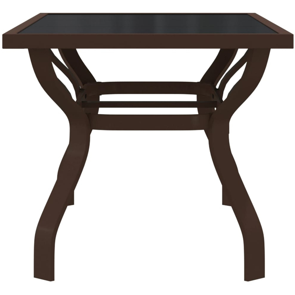 vidaXL 4 Seater Metal Rectangular Garden Dining Table Brown and Black Image 4