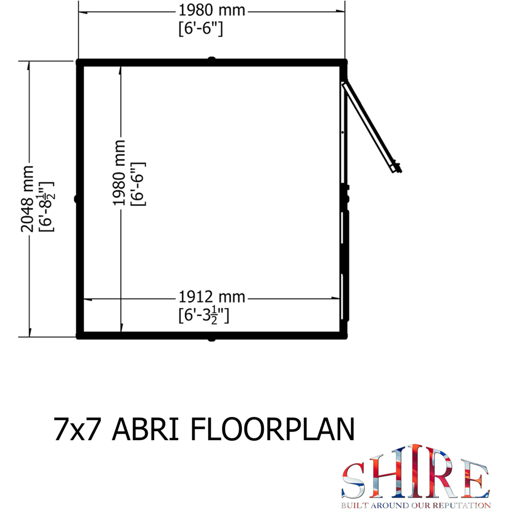 Shire Abri 7 x 7ft Dip Treated Wooden Shiplap Shed Image 7