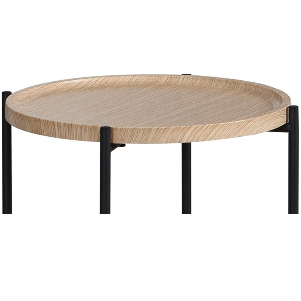 Natural 2 Tier Side Table  Natural and Black Image 3