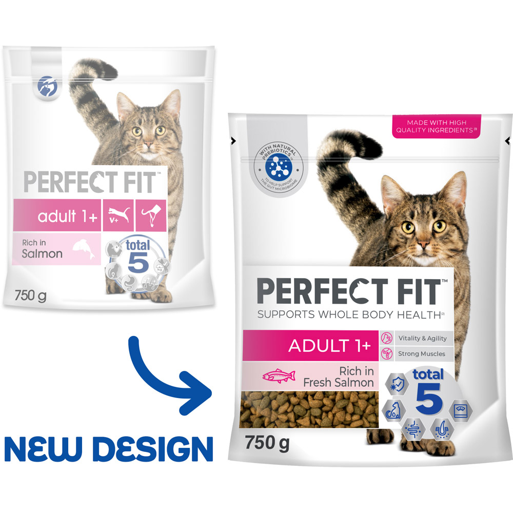 Perfect Fit Advanced Nutrition Salmon Adult Dry Cat Food 750g Image 6
