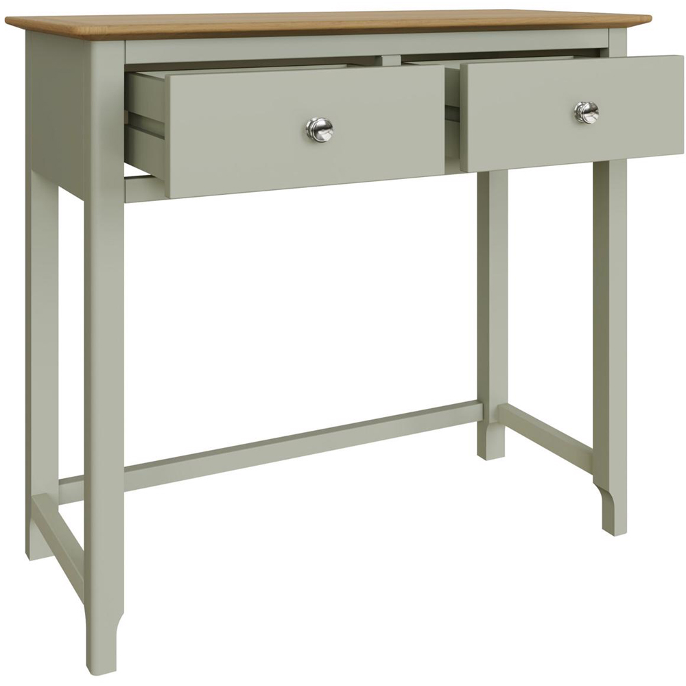 FWStyle Taberno 2 Drawer Sage Green and Oak Dressing Table Image 4